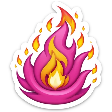 pink-magenta Fire-flame sticker