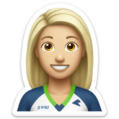 Create a female pickleball player sticker