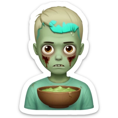 Garoto zumbi com camisa alternativa cabelo castanho quase tijelinha mas não tijelinha sticker