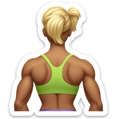 female bodybuilder flexing back sticker