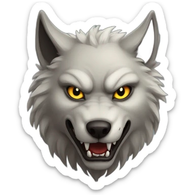 demon wolf sticker