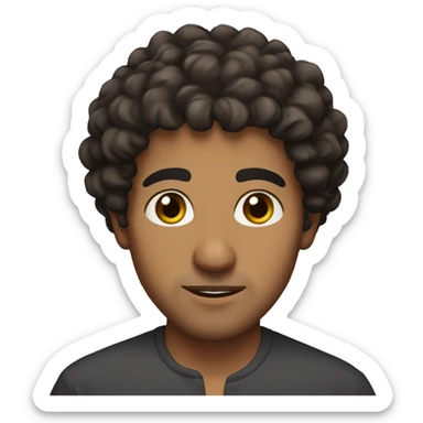 Arab, medium  curly hair, brown eyes, fairly imposing nose sticker