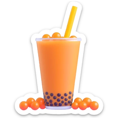 bubble tea with boba pearls sticker