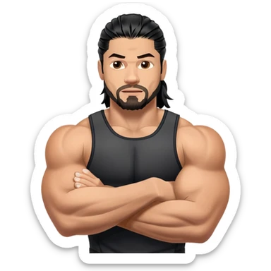 Roman Reigns WWE wrestler flexing muscles sticker