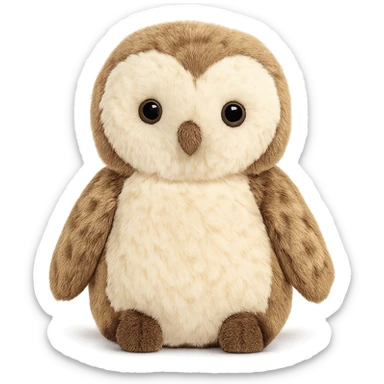 cute barn owl jellycat plushie sticker
