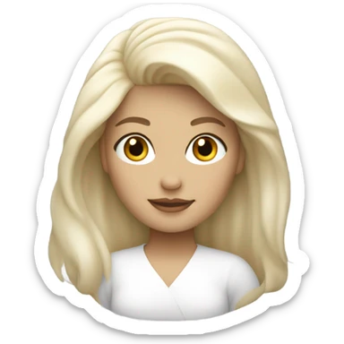 I want a emoji in apple design for hiring as woman and blond hair white color  sticker