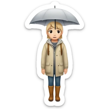 A person I a rainy bridge and fog in front, choosing to heal and to go through it  sticker