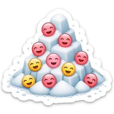 Blushing emojis with a pile of salt  sticker