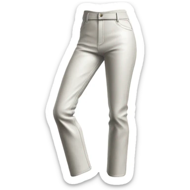 White High waisted straight leg leather pants isolated sticker