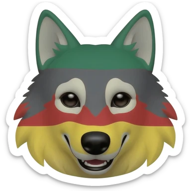 Mach mir einen Wolf Emoji mit einer tschetschenischen flagge sticker