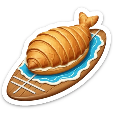 Croissant on the surfboard sticker