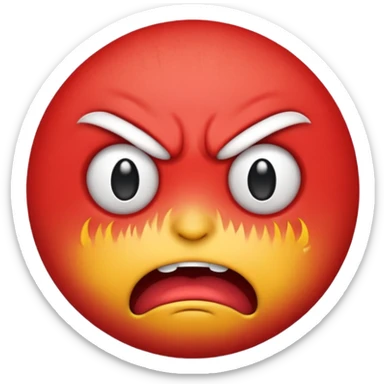 angry emoji making a kind of hmph face sticker