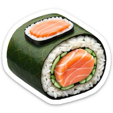 single sushi roll birds eye veiw sticker