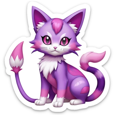 Liepard-Skitty-Delcatty-Pokémon-Fakémon-hybrid-creature (full body) sticker