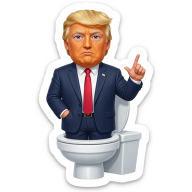 make donald trump coming out of the toilet sticker