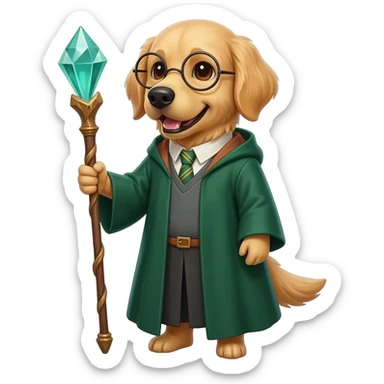 Dog wizard sticker