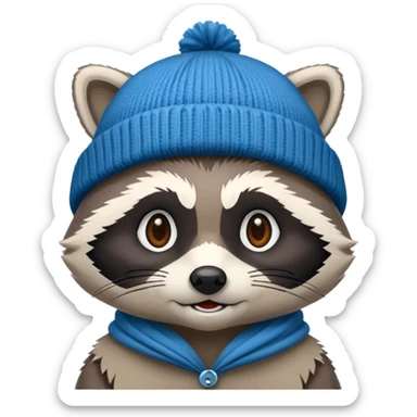 racoon with beanie sticker