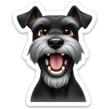minature schnauzer black dog laughing evil sticker