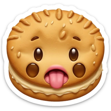 cute biscuit no cream cry tounge sticker