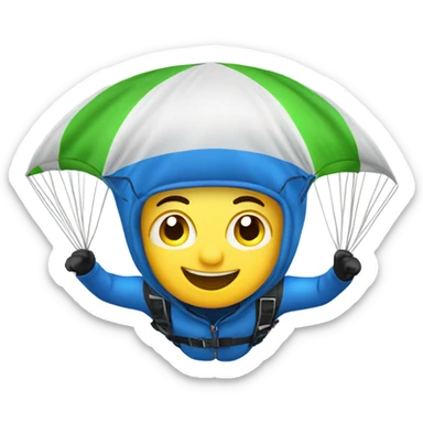 Skydiver winking while under parachute  sticker