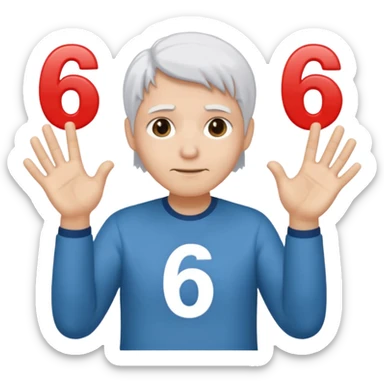 I want my emoji to have white hair and doing the 67 emote and in each hand has 67 sticker