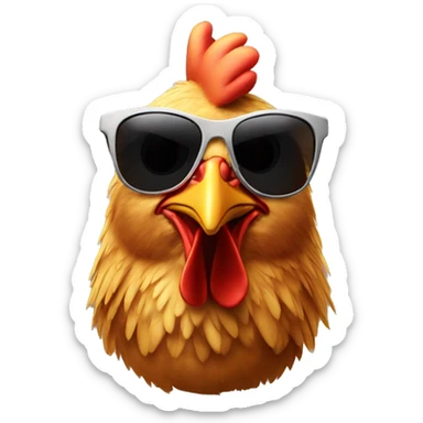 Chicken with sunglasses sticker