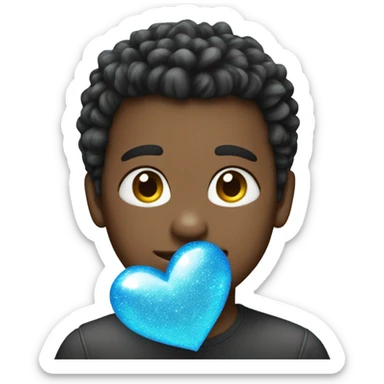 Sparkly blue heart  sticker