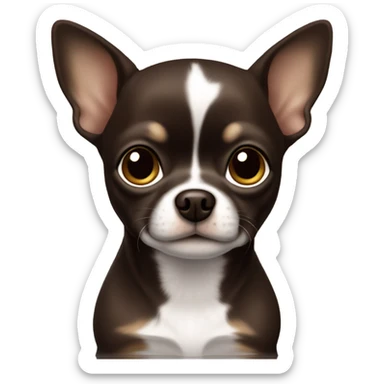 Small, dark brown Chihuahua with no white fur sticker