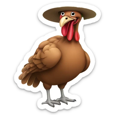 Turkey with weed hat sticker