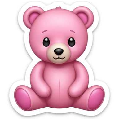 Pink cuddly teddy bear sticker