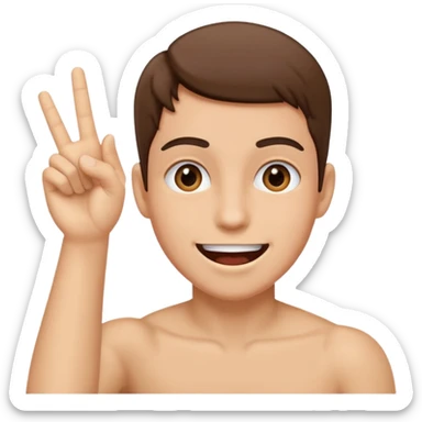 😆excited face like this with a hand next to it that is flexed towards the face sticker