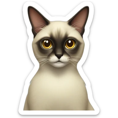 Balinese cat as evil genius sticker