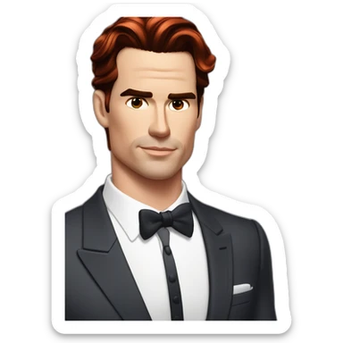 Matt bomer neatly slicked back red hair sticker