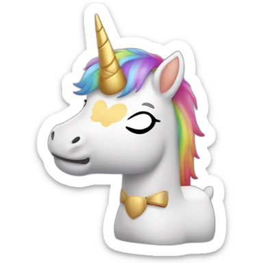 chico disfrazado de unicornio kawai sticker