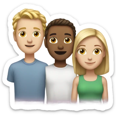  two white boys one white girl sticker