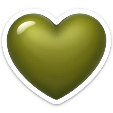 olive green heart emoji but look like normal emoji heart sticker