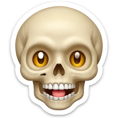 Skull mixed with shocked emoji sticker