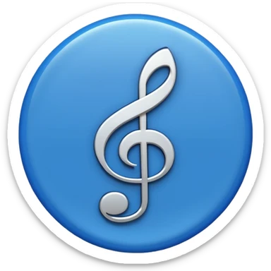 Create an emoji that looks just like the Instagram verified blue tick but with a music symbol in the middle instead of a tick sticker