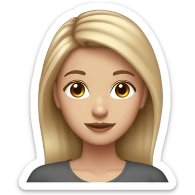 White girl with light brown hair and blonde highlights, brown eyes  sticker