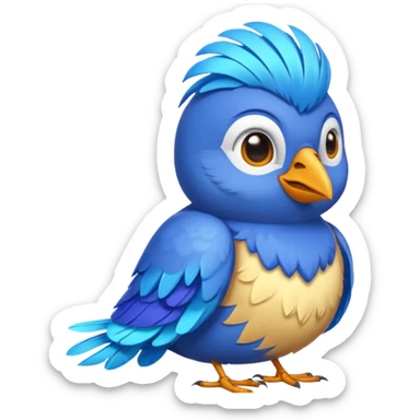 blue bird with shirt sticker