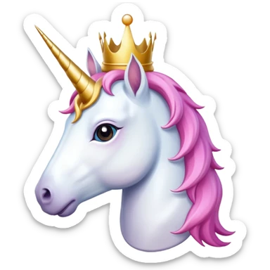Unicorn with a crown  sticker