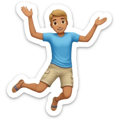 smiling guy in summer clothing  falling sticker