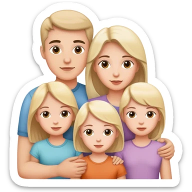 A family with two daughters and a son sticker