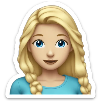 teenage girl with blue eyes and blonde hair sticker