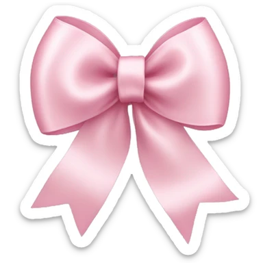 light pink ribbon bow sticker