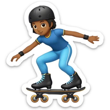 Black roller skater sticker