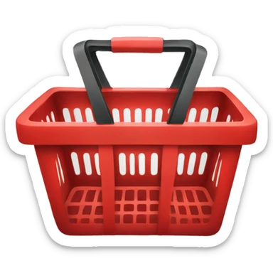 red shopping basket  sticker