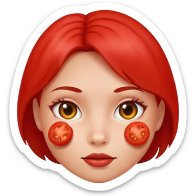 Make a girl that has a tomato as a face  sticker