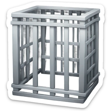A simple cube jail cell with bars sticker