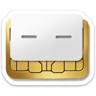 white and gold SIM Card you put in a phone sticker